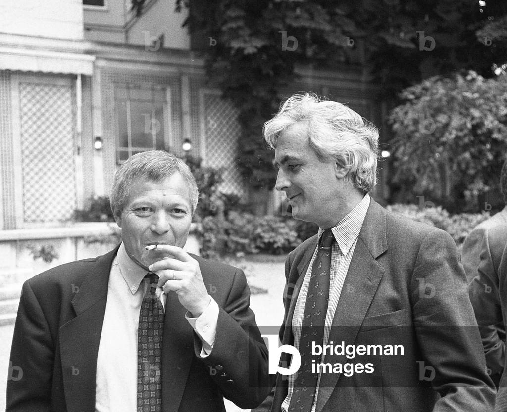 Denis Tillinac and Richard Ducousset, 1991 (b/w photo)