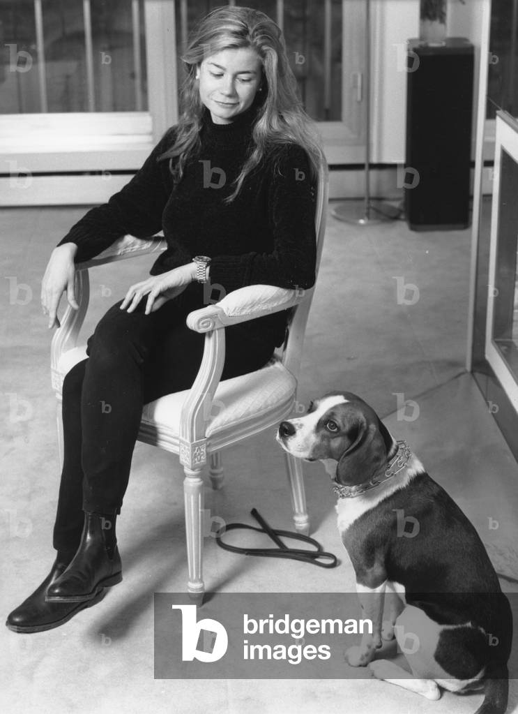Virginie Mouseler and Son Chien (b/w photo)