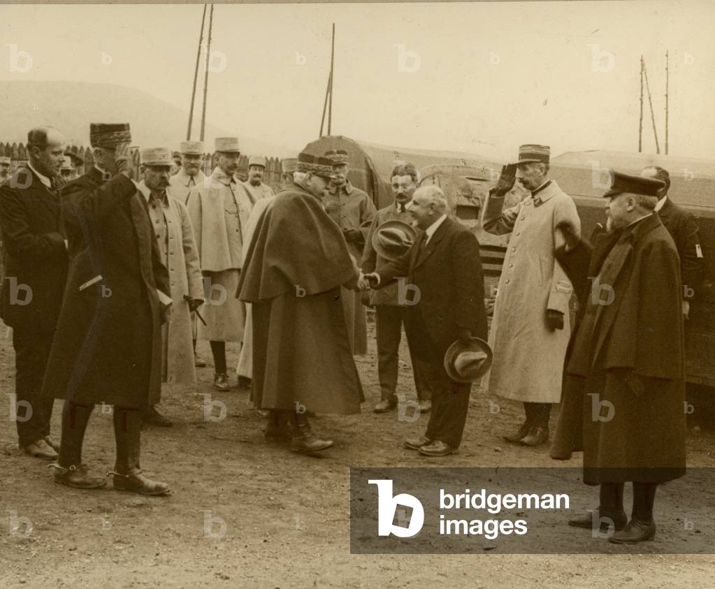 Marshall Joffre  and general Roques, Mr Ageron and Mr Cavallier 1910s (photo)