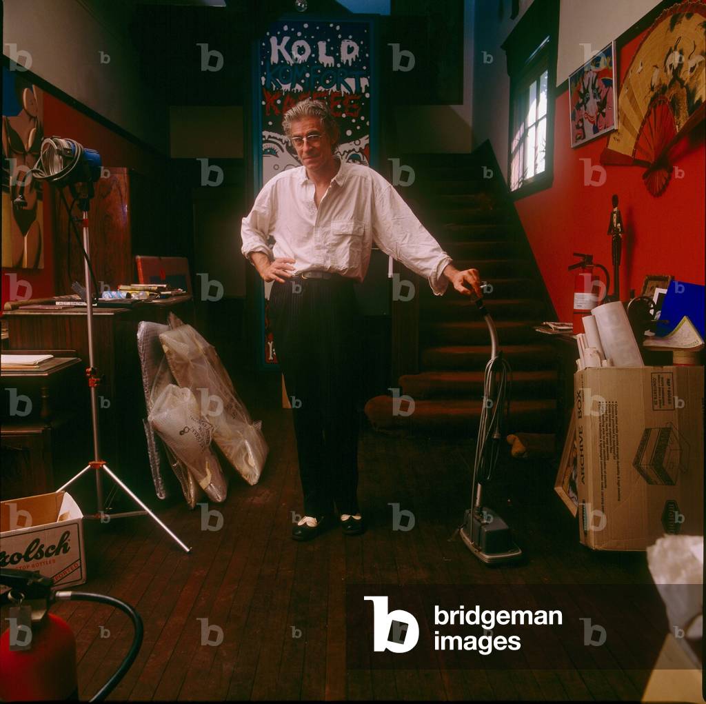 Martin Sharp in his Bellevue Hill home and studio, December 1990 (photo)