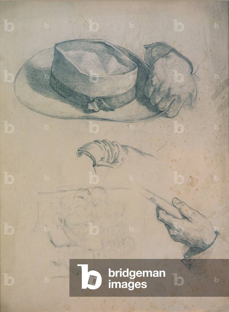 Hand Holding Hat - Study (graphite on paper)