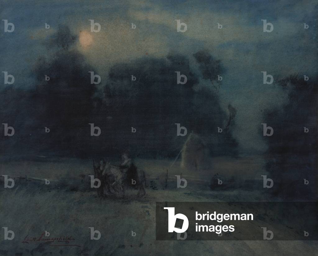 Flight into Egypt, 1890-1910 (w/c on paper)