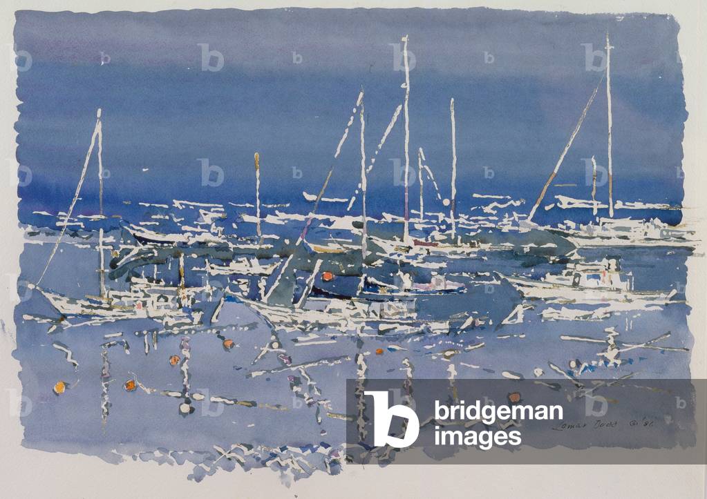 Boats, 1986 (watercolor on paper)