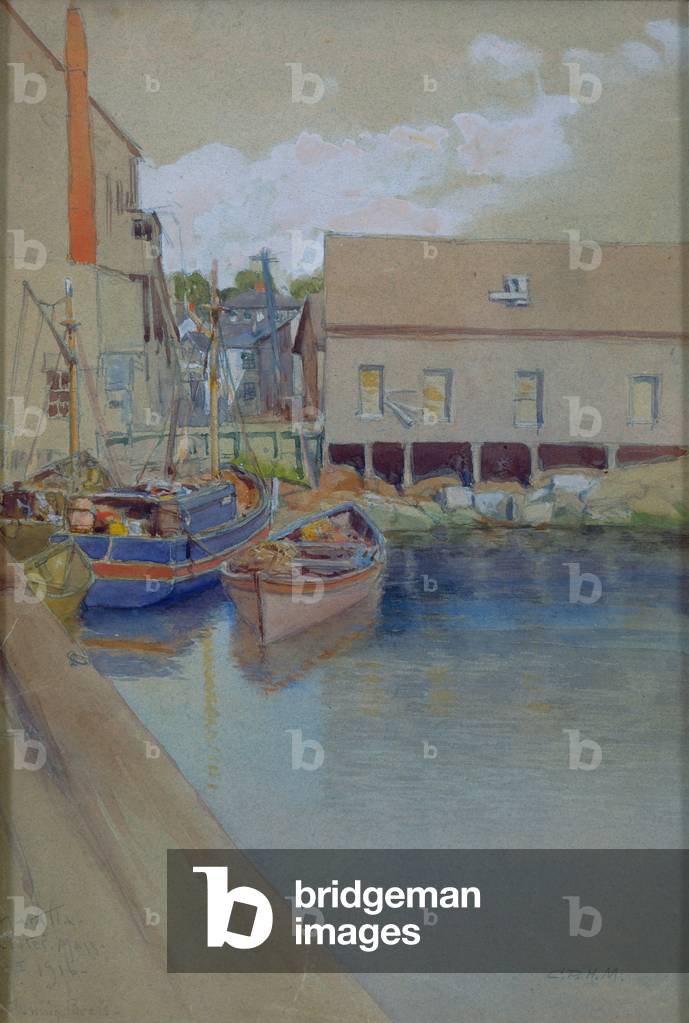 Fishing Boats, Gloucester, 1916 (w/c on paper)