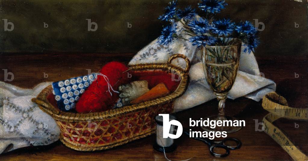 Still Life - Sewing Basket, 1891 (oil on canvas)