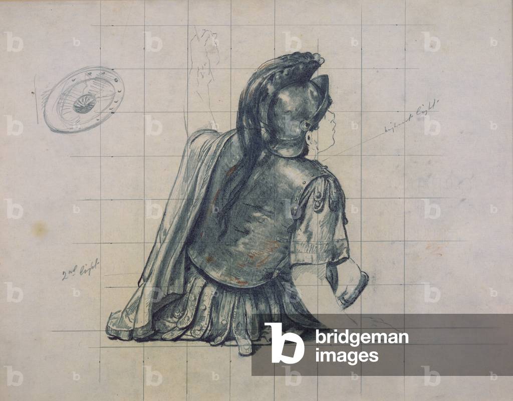 Soldier-Drapery Study, 1902-1905 (graphite & charcoal on paper)