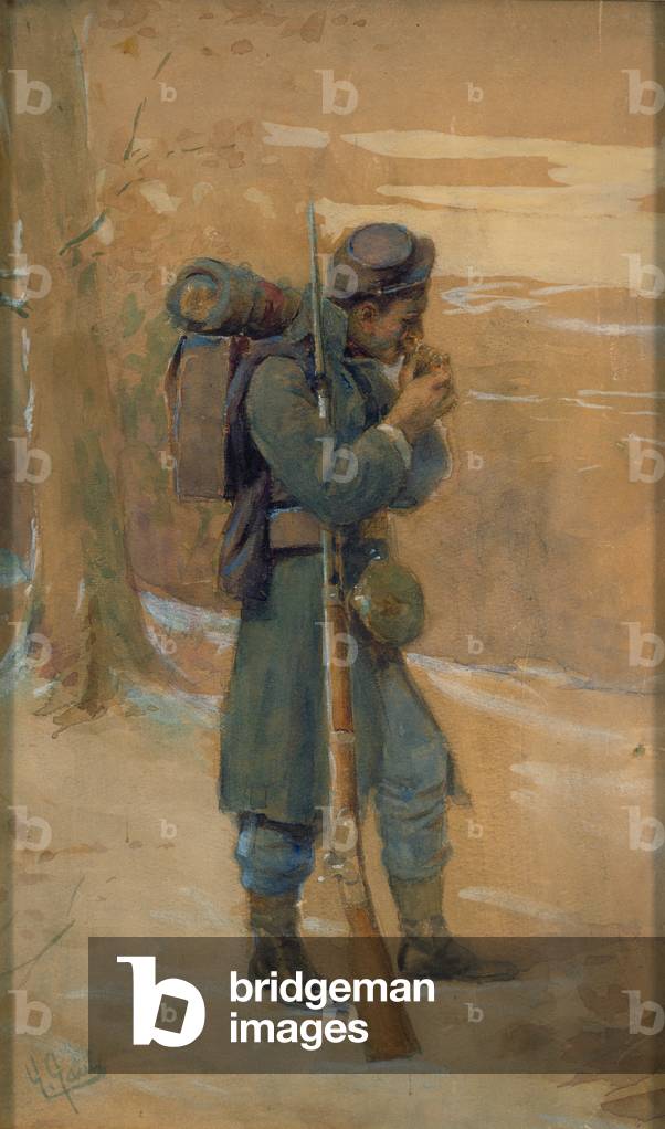 The Infantryman, c.1905 (w/c on board)