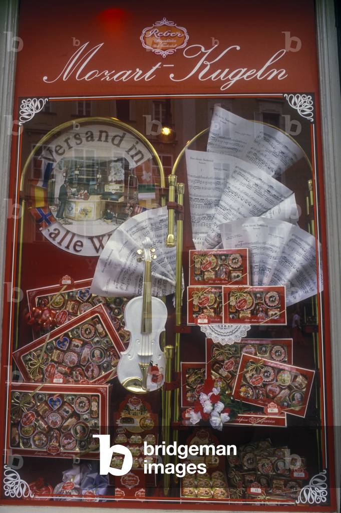 Salzburg, 1989. Mozartkugeln (Mozart Chocolate Balls) shop
