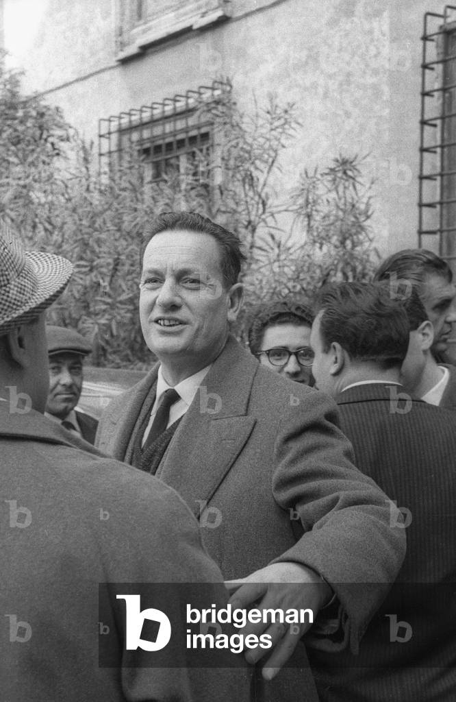 Rome, 1961. Italian politician Benigno Zaccagnini, member of the Christian Democracy Party/Roma, 1961. Il politico democristiano Benigno Zaccagnini - Marcello Mencarini Historical Archives