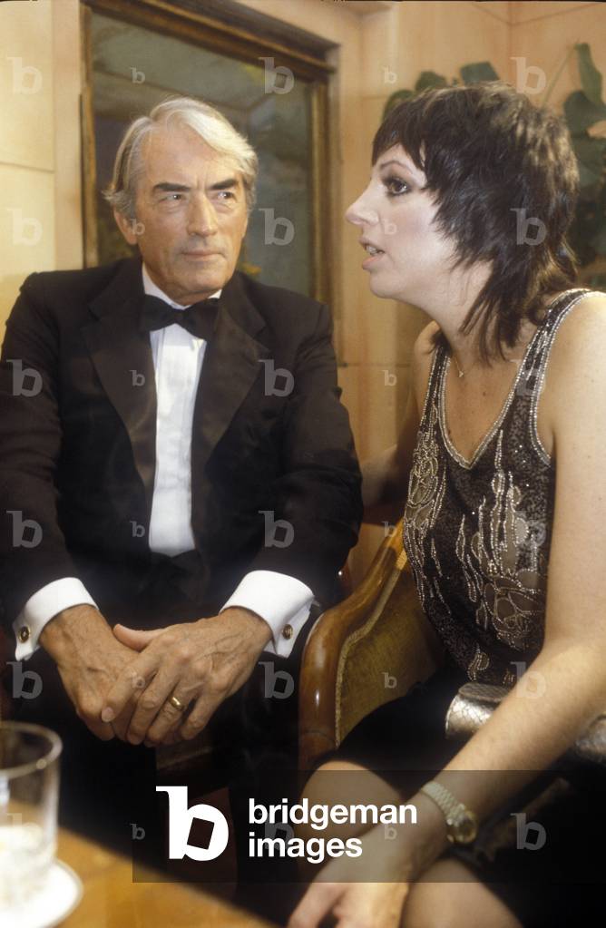 Singer and actress Liza Minnelli with Gregory Peck in 1990