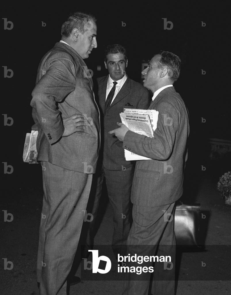 Rome, about 1960 Italian politicians members of Christian Democracy party Vincenzo Gagliardi and Luigi Granelli/Roma 1960 circa I politici democristiani Vincenzo Gagliardi e Luigi Granelli - Marcello Mencarini Historical Archives