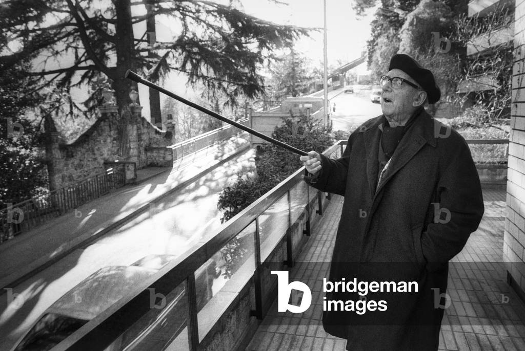 Lugano, Switzerland, 1981. Italian writer Giuseppe Prezzolini (photo)