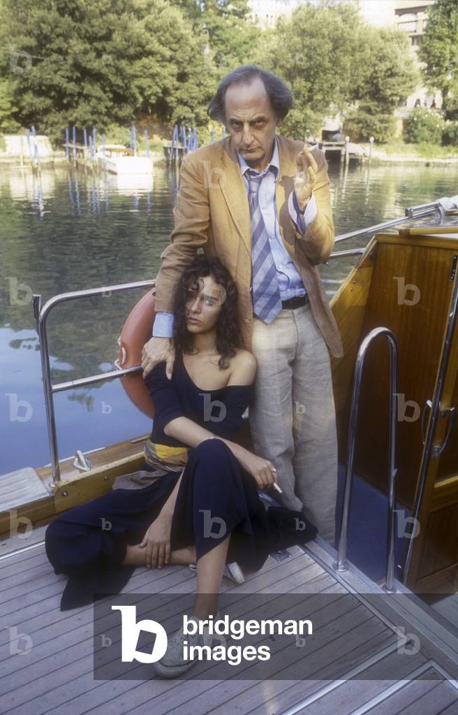 Venice Lido, Venice Film Festival 1986. Italian director Francesco Maselli and actress Valeria Golino, in competition with movie “” Storia d'amore””/Lido di Venezia, Mostra del Cinema di Venezia 1986. He registered Francesco Maselli e l'attrice Valeria Golino, in concorso con il film “” Storia d'amore””” -