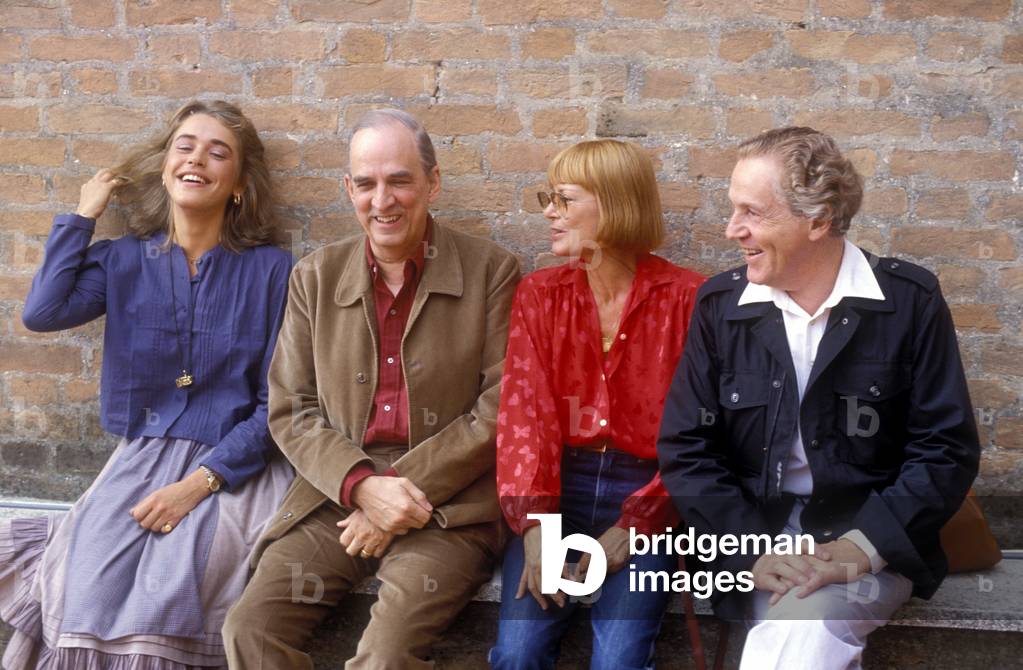INGMAR BERGMAN, director, with the cast of the movie “” Fanny and Alexander”” (Fanny and Alexandre), Venice Film Festival 1983