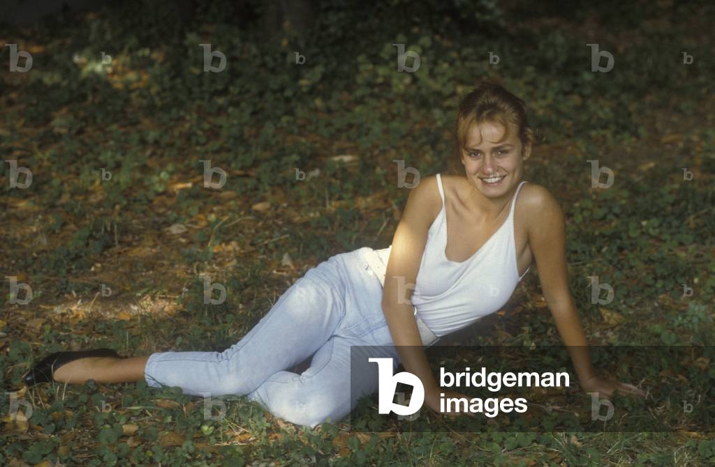 Portrait of French comedian Sandrine Bonnaire in 1985.