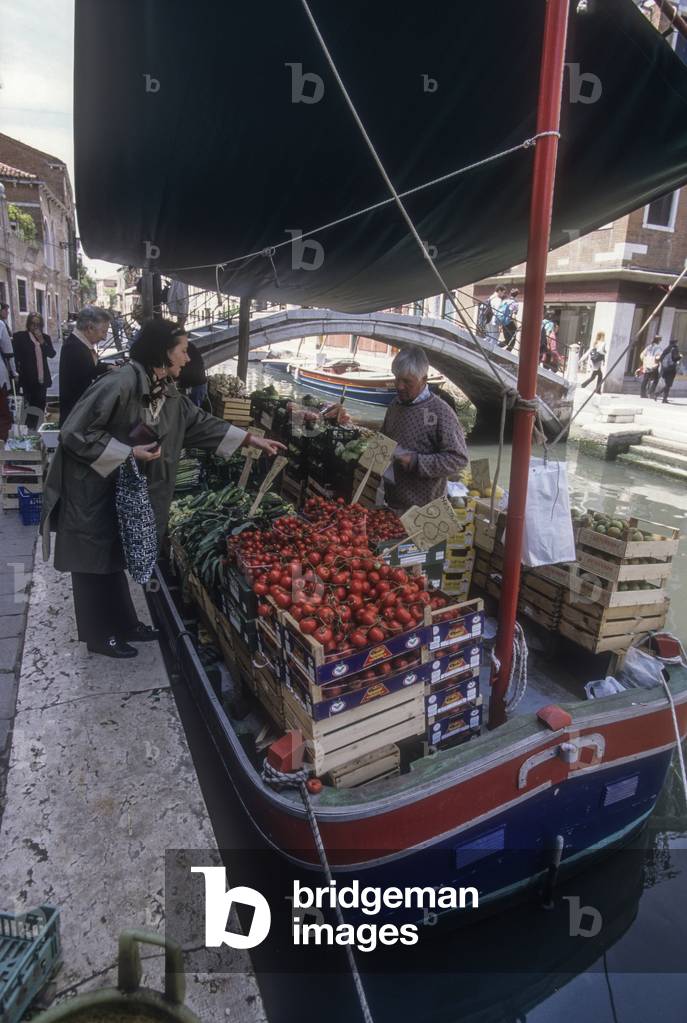 Venice, 1998. Floating fruit market