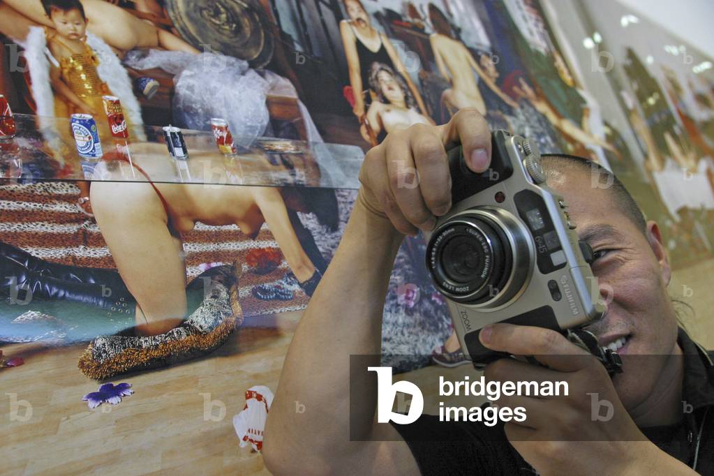 Bologna, June 2004, Officina Asia art exhibition. Chinese artist Wang Qingsong