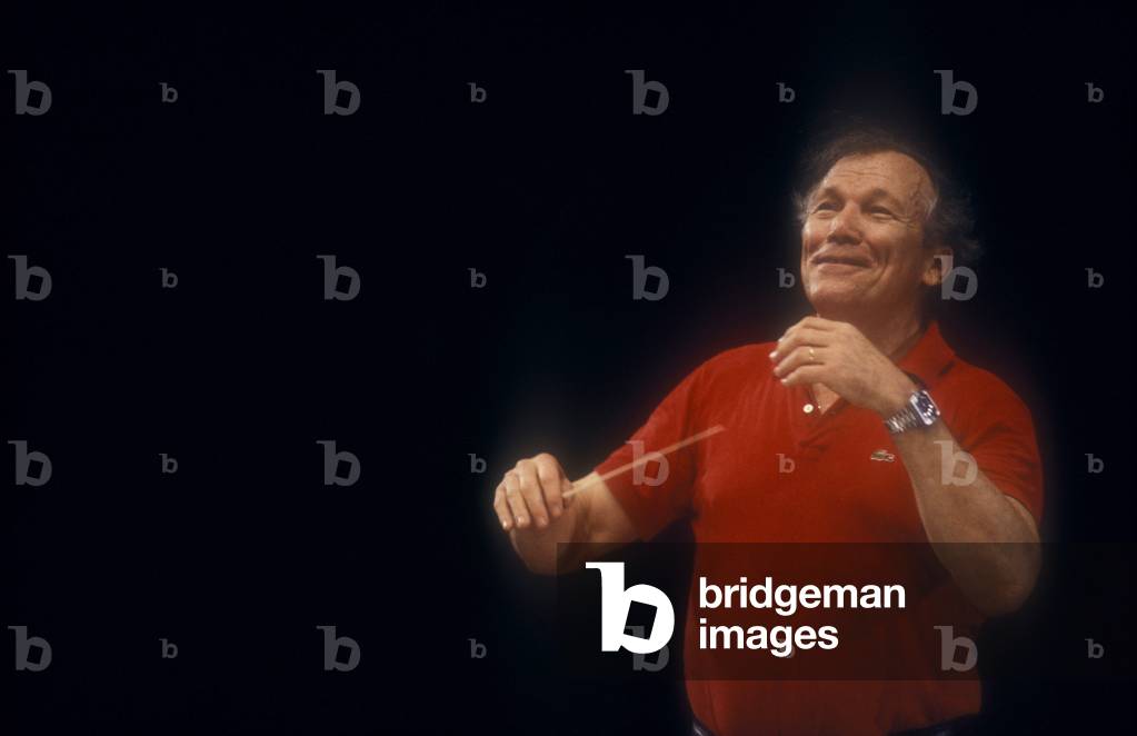 Portrait of the French conductor Georges Pretre at a concert. Approximately 1990