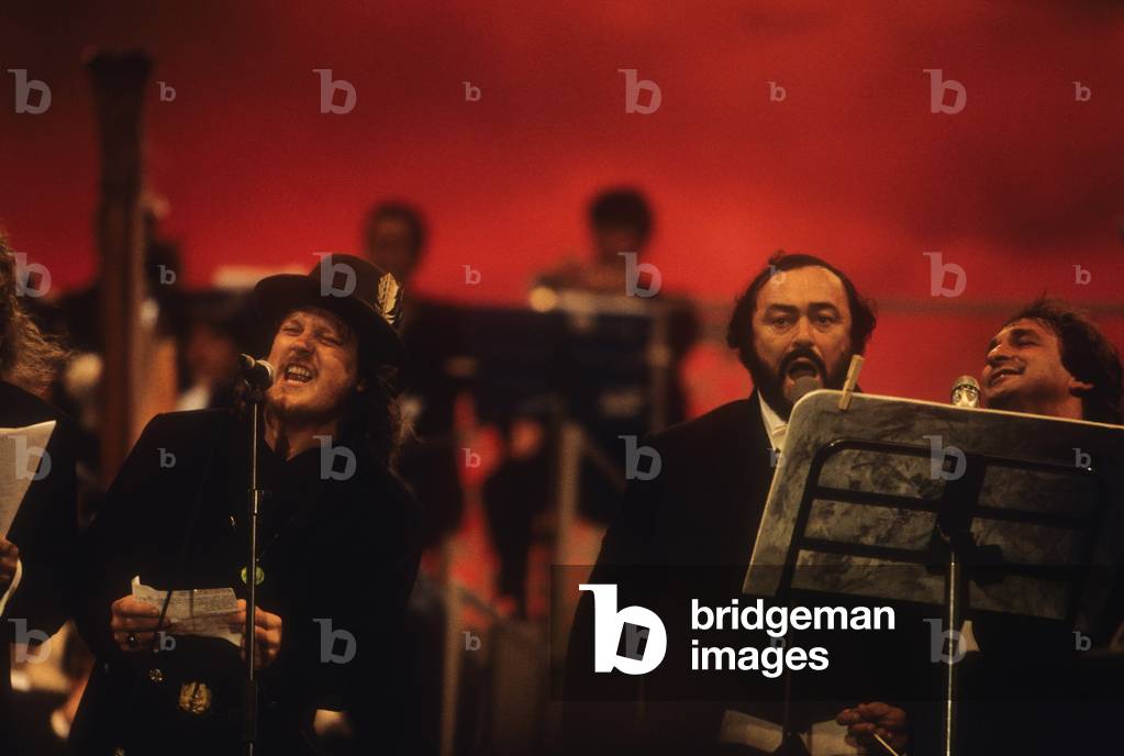 Luciano Pavarotti and Adelmo 'Zucchero' Fornaciari