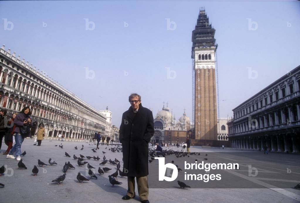 Venice, 1996. Actor-director Woody Allen in St. Mark's Square (photo)