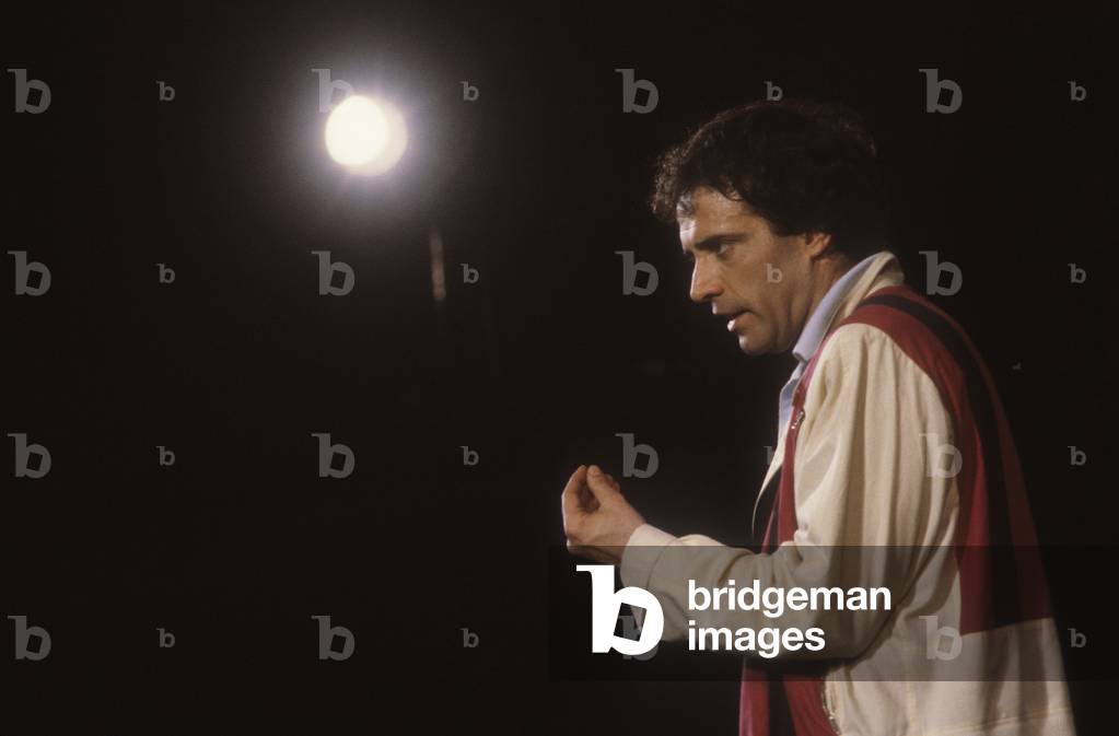 Rome, Teatro Sistina, 1981. Actor Enrico Montesano performing in 