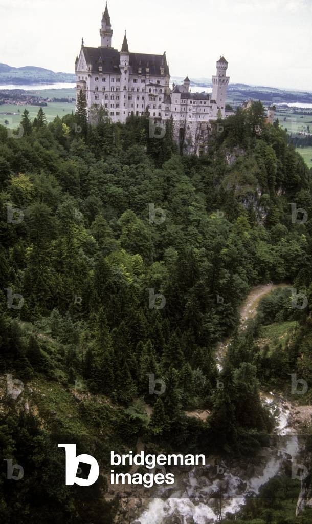 Bavaria, Germany. Neuschwanstein Castle, commissioned by king Ludwig II of Bavaria (1845-1886)