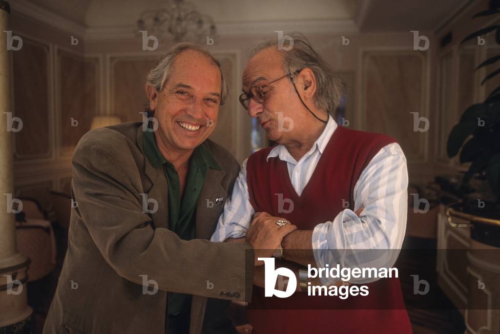 Venice Lido, Des Bains Hotel, Venice Film Festival 1995. Director of photography Vittorio Storaro and Spanish director Carlos Saura, in competition with the movie 