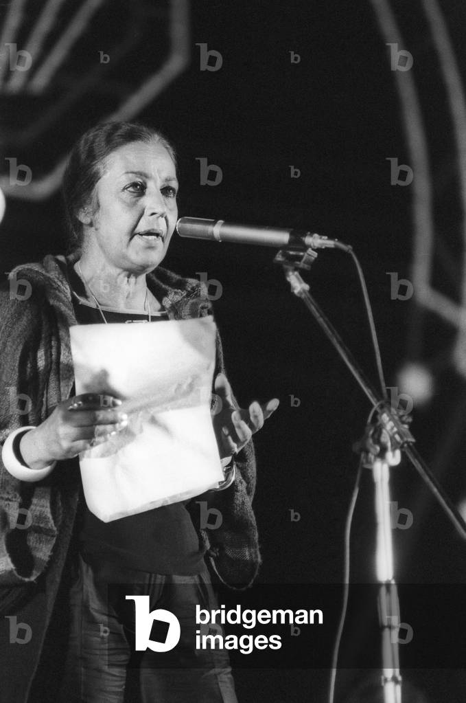 Rome, 1980. Italian writer, poet and anthropologist Armanda Guiducci [?] at the Second Festival of the Poets (photo)