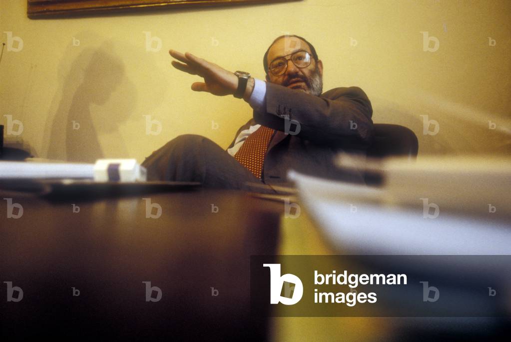Italian semiologist and writer Umberto Eco (about 1990) (photo)