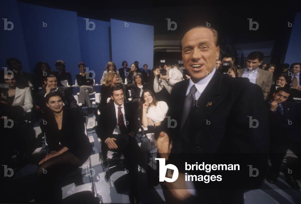 Silvio Berlusconi on the TV show “Porta a porta”, Rome, 1996 (photo)