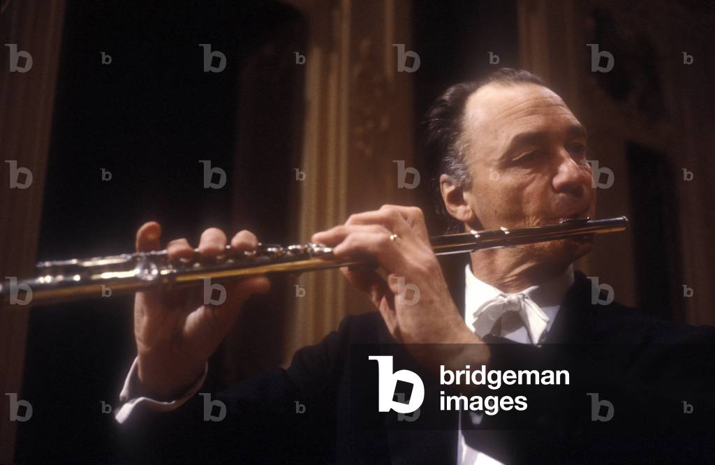 Portrait of the German flutist Conrad Klemm around 1980.