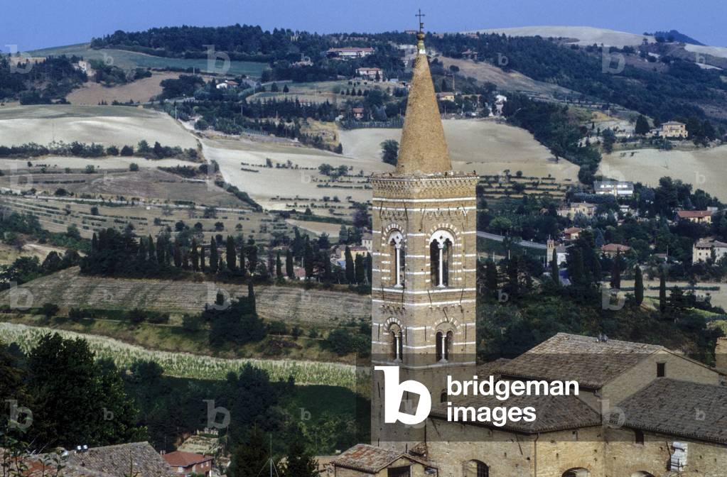 URBINO, Italy. Bell tower of Chiesa di San Francesco (Church of St. Francis)