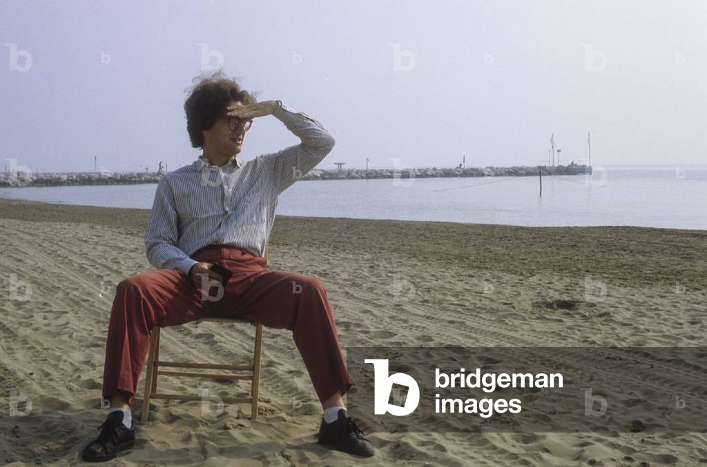 Venice Lido, Venice Film Festival 1985. German director Wim Wenders, at the festival with the movie “” Docu Drama””/Lido di Venezia, Mostra del Cinema di Venezia 1985. He registered Wim Wenders, alla Mostra con il film “” Docu Drama””” -