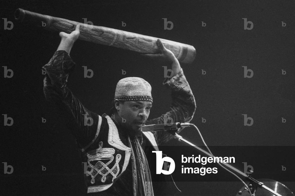 Rome, 1980. American jazz percussionist and drummer Famoudou Don Moye (photo)