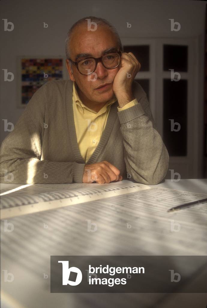 Portrait of the Italian composer Giacomo Manzoni in 1995