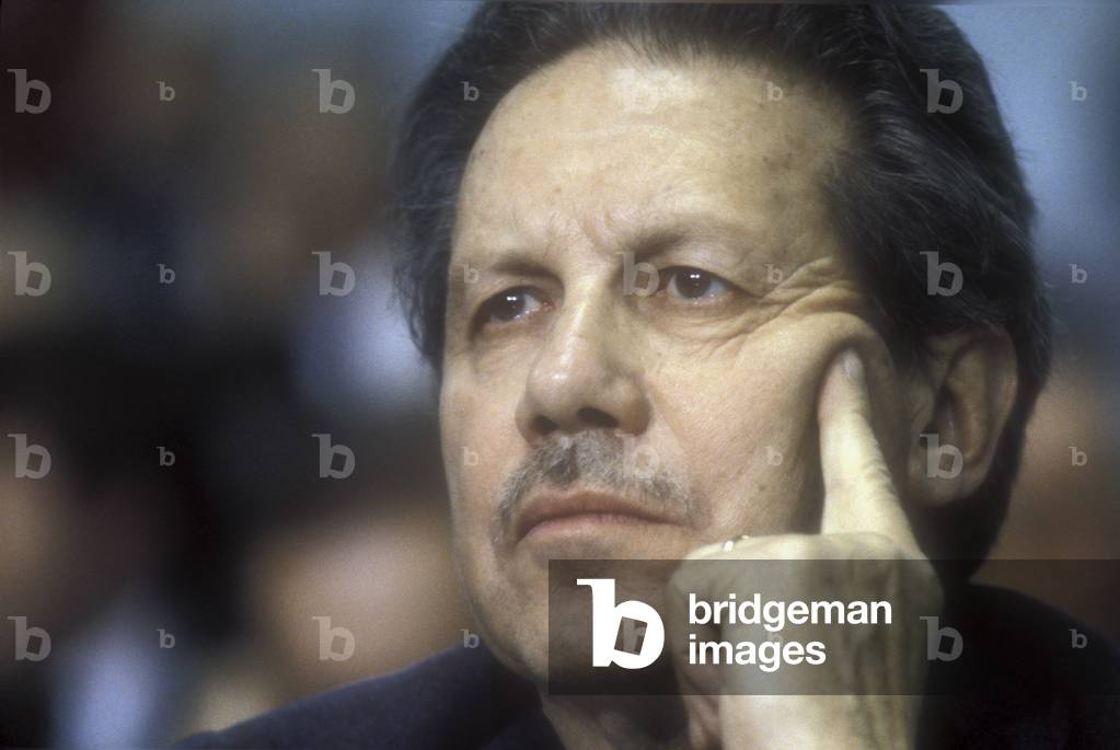 Politician Flaminio Piccoli, member of the Italian Christian Democracy party (about 1988) (photo)