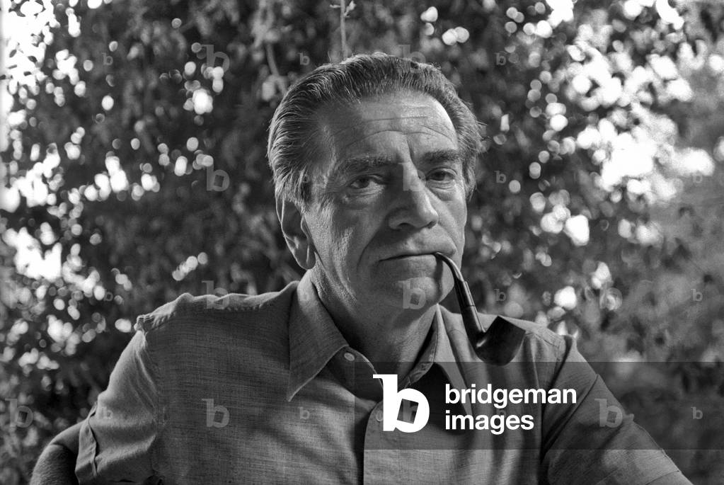 Rome, 1979. Italian architect Bruno Zevi in the garden of his house (photo)