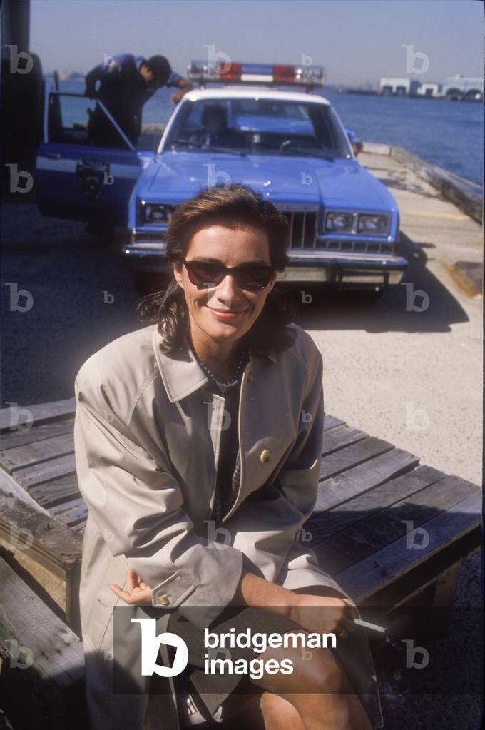 New York, 1989. French actress Patricia Millardet on the set of movie 