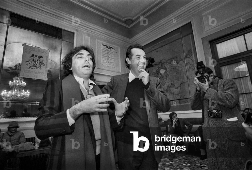 Venice, 1981. Actor Leopoldo Mastelloni and artistic director of the Venice Carnival Maurizio Scaparro (photo)