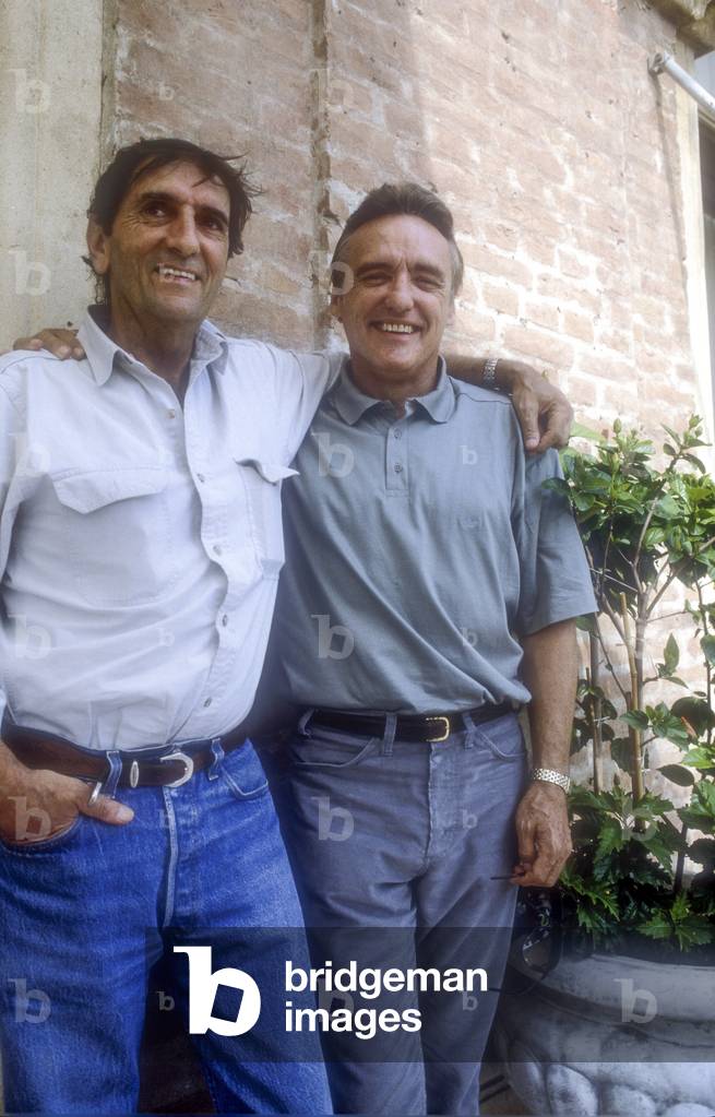 Venice Lido, Venice Film Festival, 1988. American actors Harry Dean Stanton and Dennis Hopper/Lido di Venezia, Mostra del Cinema di Venezia 1988. Gli Attori Harry Dean Stanton and Dennis Hopper -