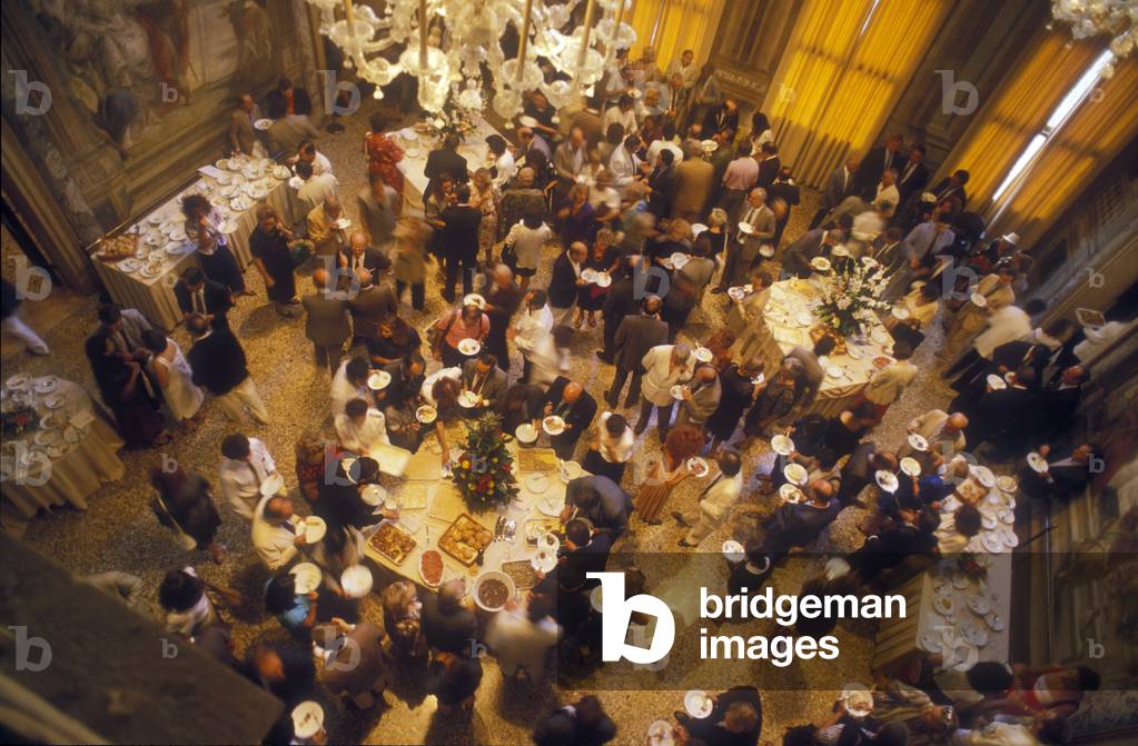 Venice, Venice Film Festival, about 1988. Party at Palazzo Labia