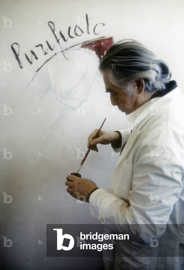 Painter Domenico Purificato, Rome about 1980