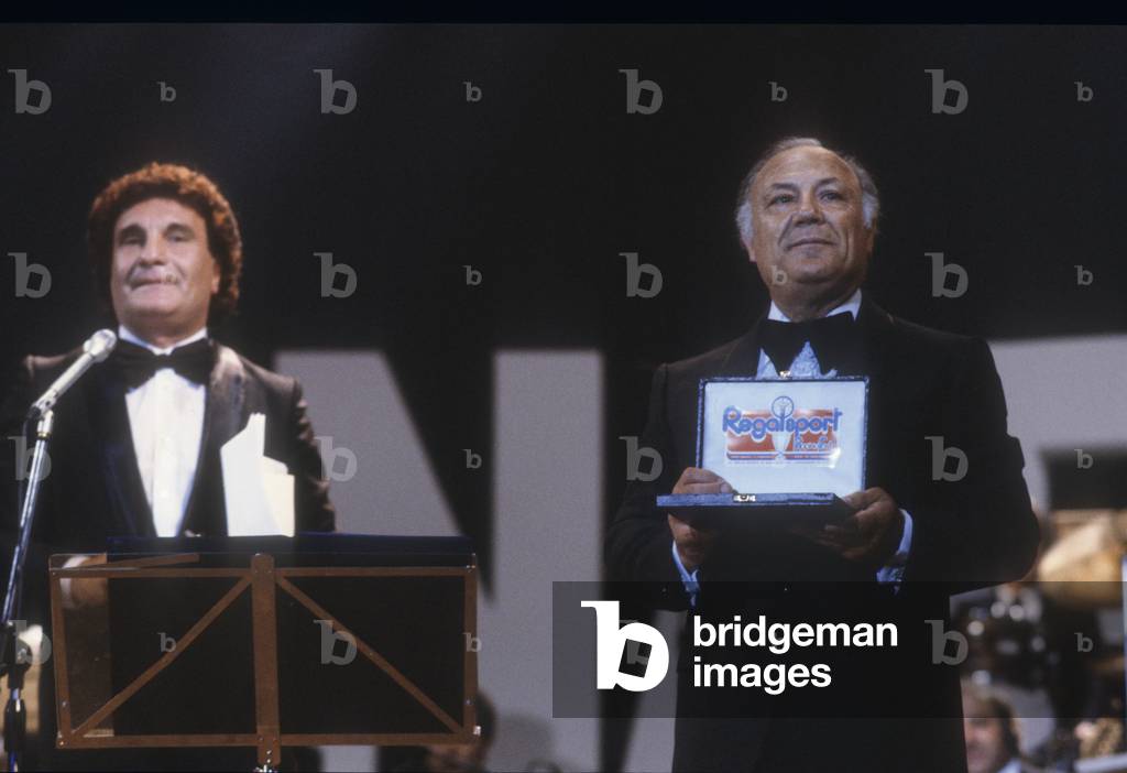 Naples, about 1985. Enzo Berri and singer Claudio Villa at the Festival 