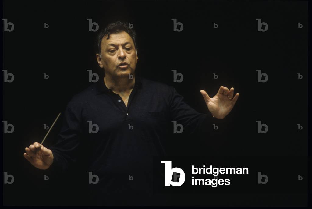 Rome, 1995. Music conductor Zubin Mehta during a rehearsal/Roma, 1995. Il direttore d'orchestra Zubin Mehta durante una prova -