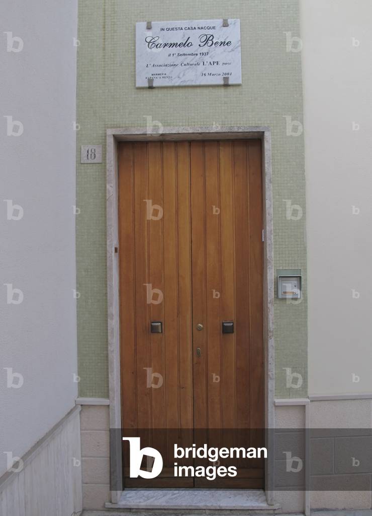 Campi Salentina, Italy. Home in Via Umberto I, 18 were directo actor Carmelo Bene was born