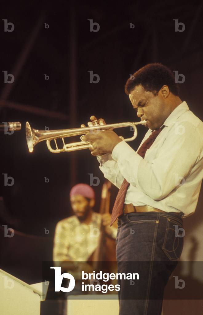 Rome, about 1985. American jazz trumpeter Freddie Hubbard (photo)