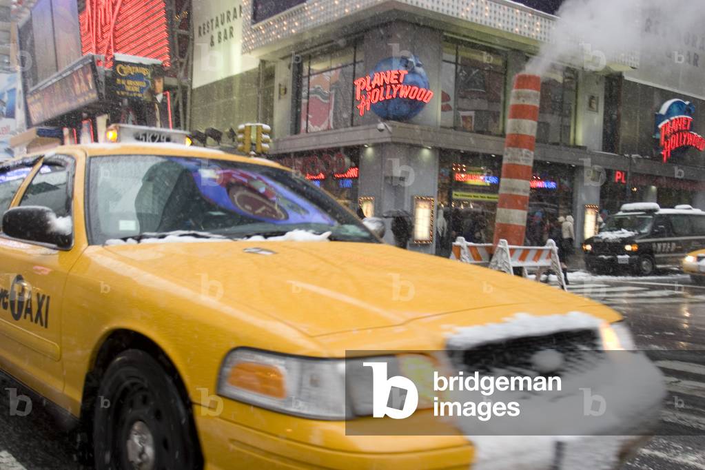 New York City, February 2008. Snow in Times Square