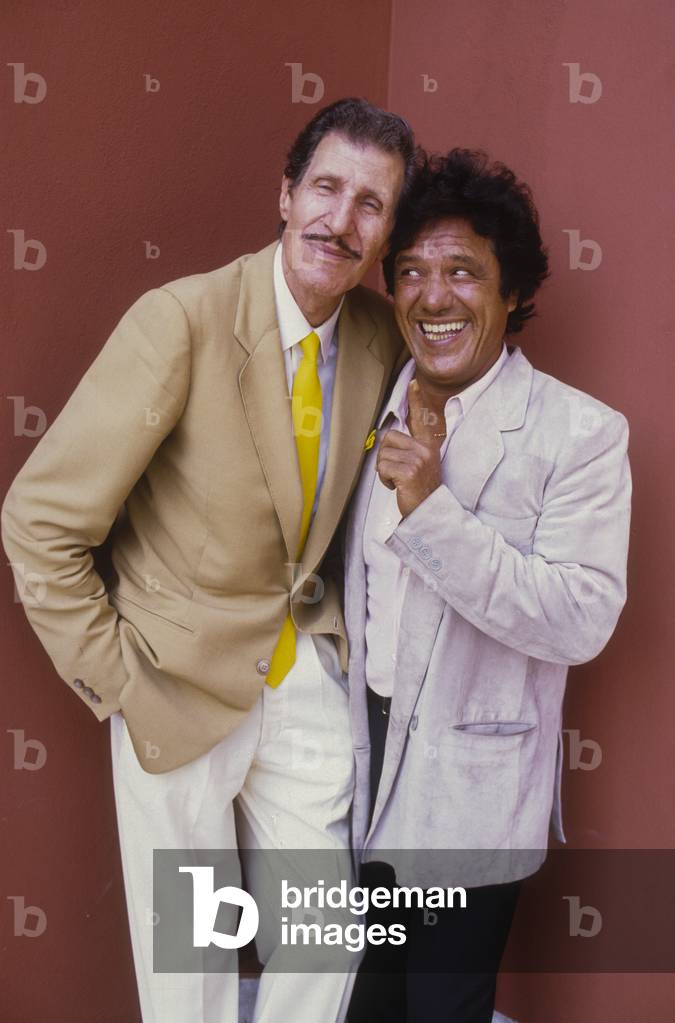 Venice Lido, Venice Film Festival 1984. Italian comedians Ciccio Ingrassia and Franco Franchi, starring in the movie out of competion 