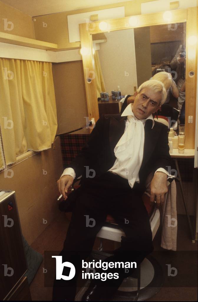 Rome 1983. Theater director and actor Carmelo Bene in his dressing room after a show (photo)