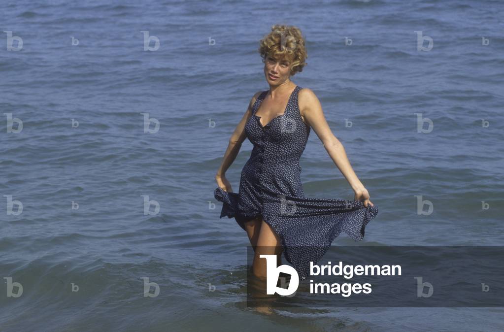 Venice Lido, Venice Film Festival 1992. Italian actress Nancy Brilli (photo)
